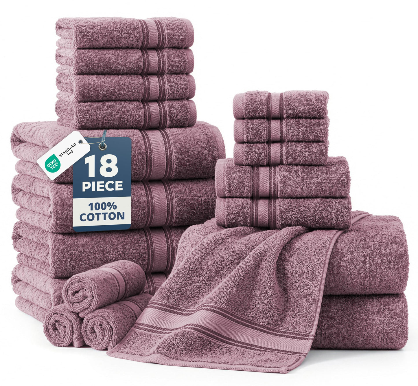 Zero Twist Cotton Bath Towel Set Quick Dry Ultra Absorbent Soft Towels