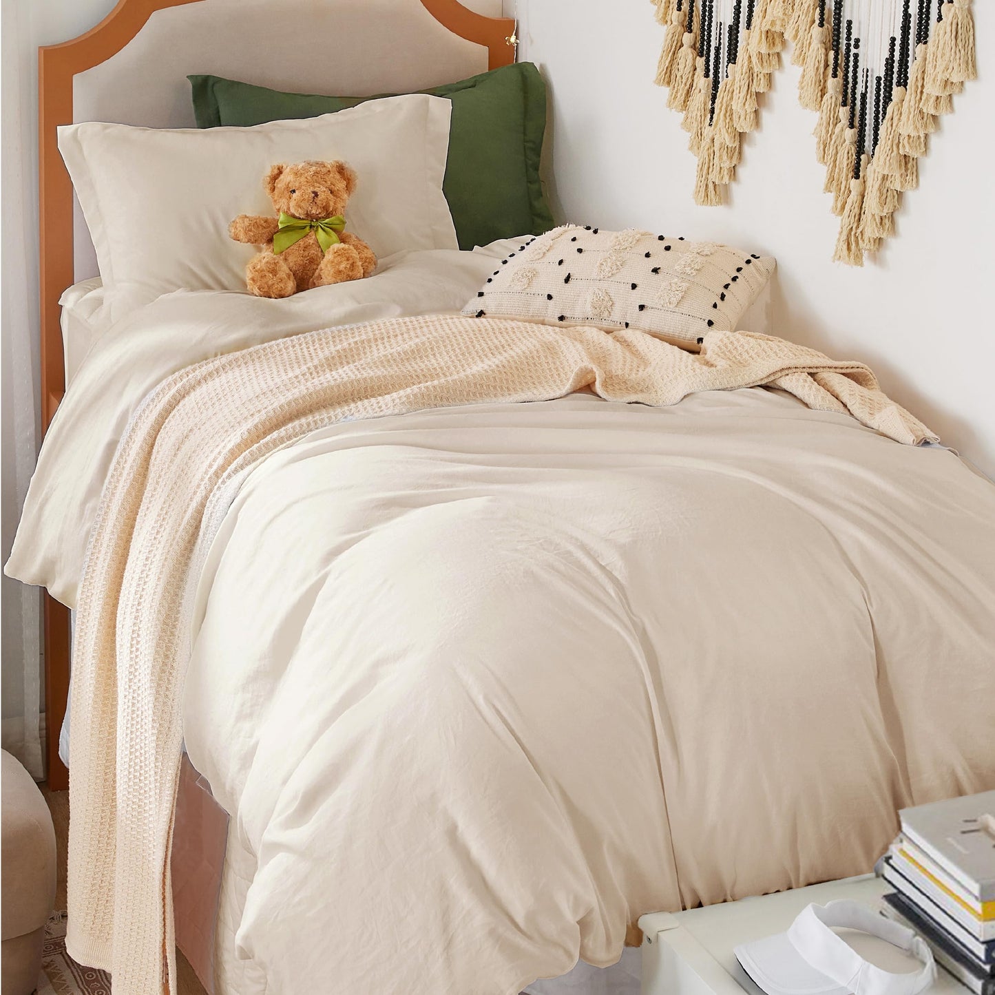 Soft Prewashed Duvet Cover Set Zipper Closure Pillow Covers Lightweight Bedding