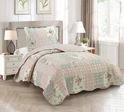 Patchwork Quilt Set Reversible Lightweight All Season Coverlet Bedding