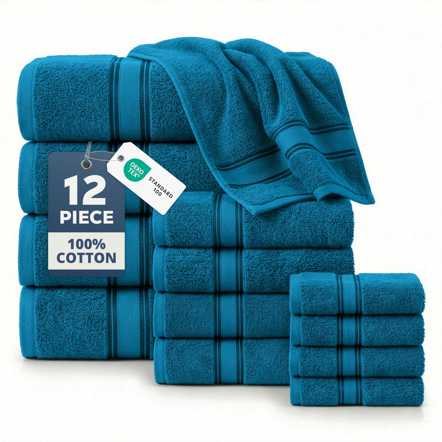 Zero Twist Cotton Bath Towel Set Quick Dry Ultra Absorbent Soft Towels