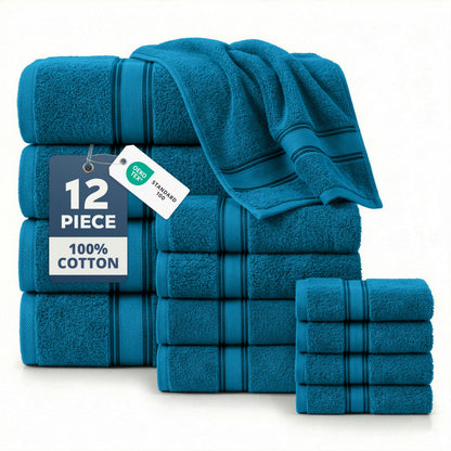 Zero Twist Cotton Bath Towel Set Quick Dry Ultra Absorbent Soft Towels