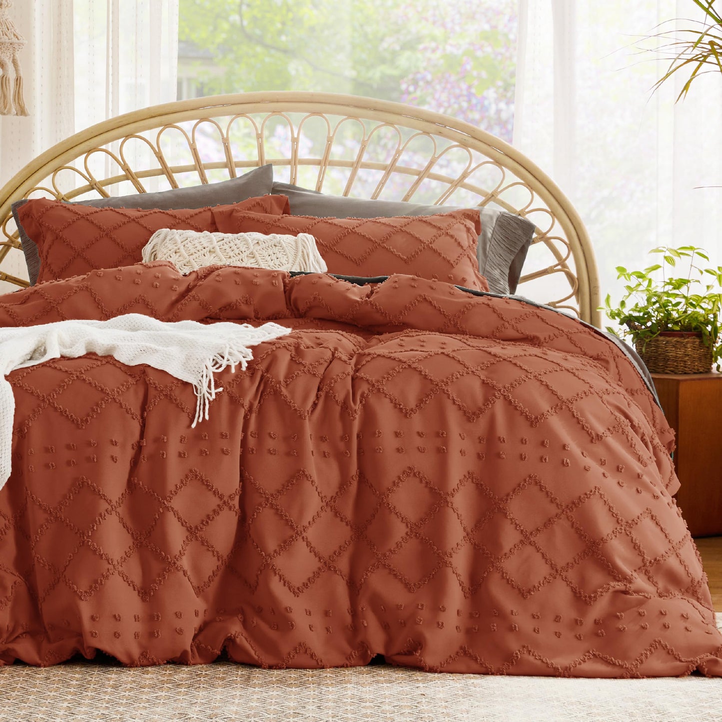 Boho Duvet Cover Soft Breathable All Season Bedding Machine Washable