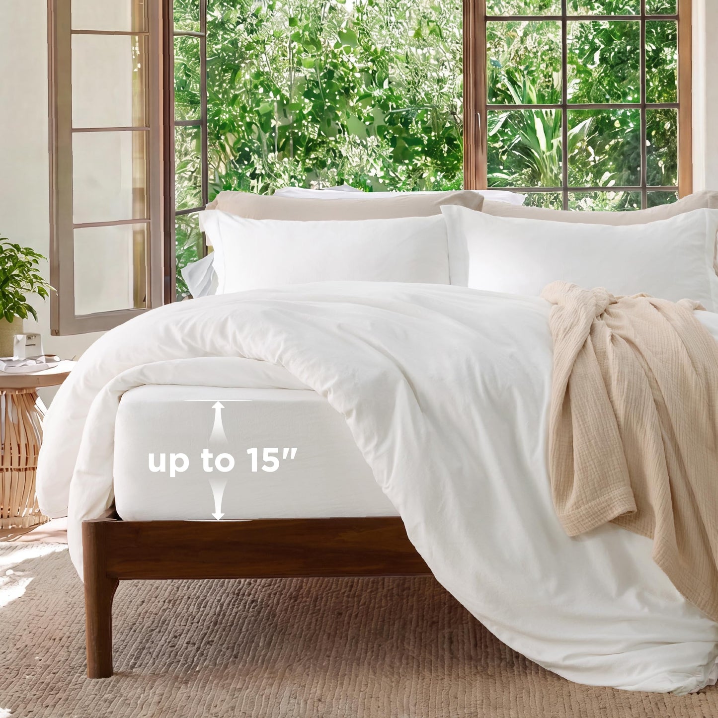 Soft Prewashed Duvet Cover Set Zipper Closure Pillow Covers Lightweight Bedding