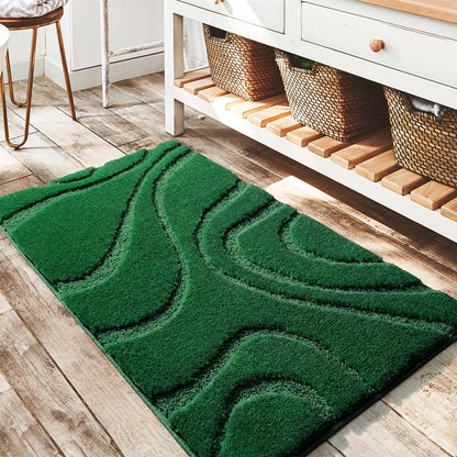 Plush Microfiber Bath Rug Non Slip Absorbent Bathroom Floor Mat Machine Washable