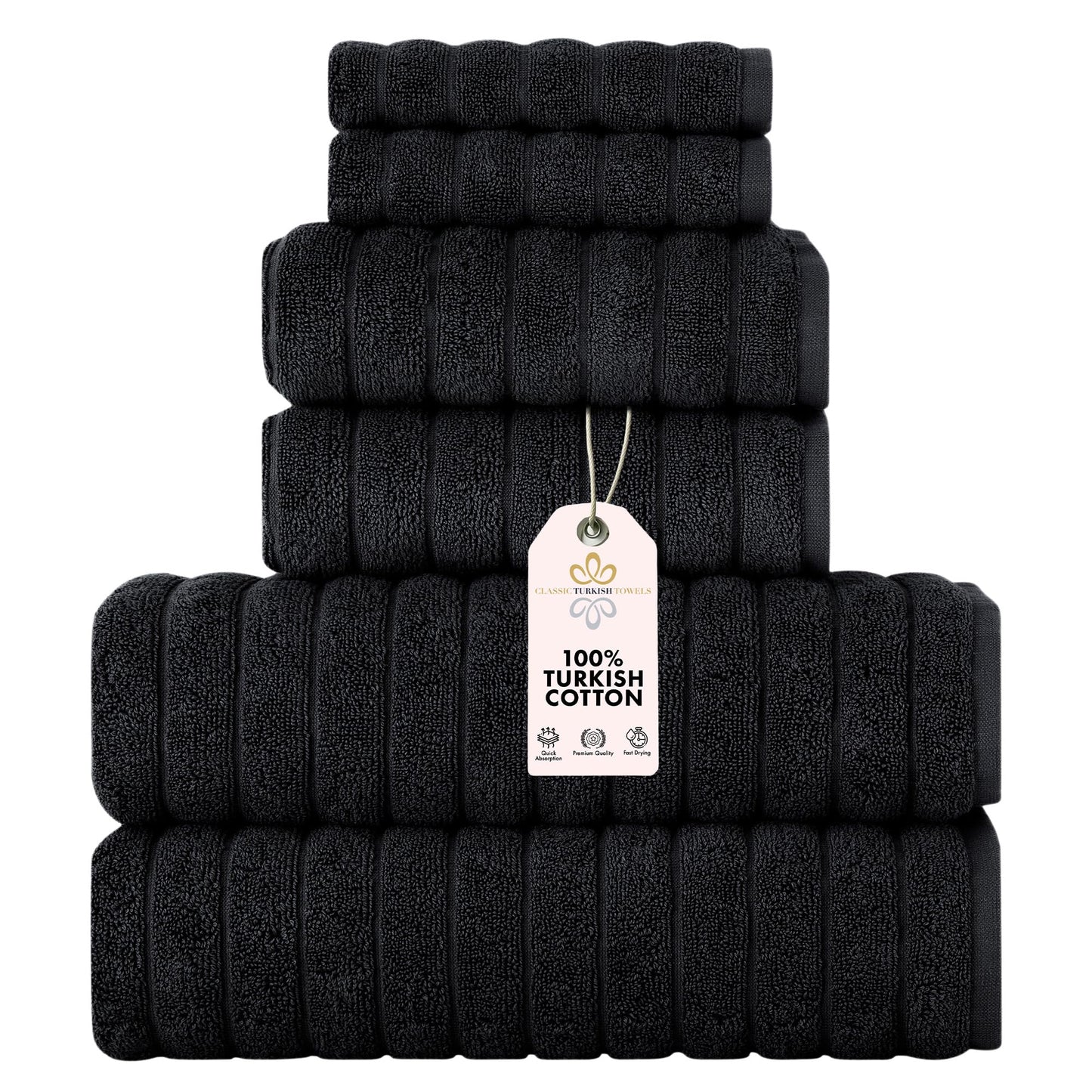Turkish Cotton Luxury Towel Set Ultra Absorbent Spa Bath Towels