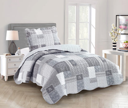 Patchwork Quilt Set Reversible Lightweight All Season Coverlet Bedding