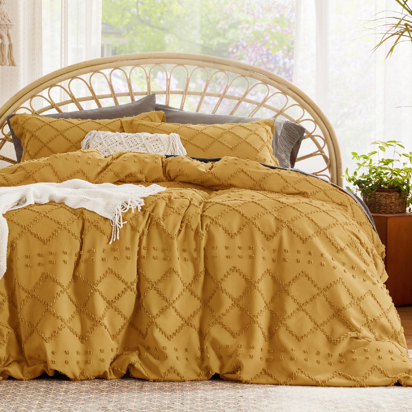 Boho Duvet Cover Soft Breathable All Season Bedding Machine Washable