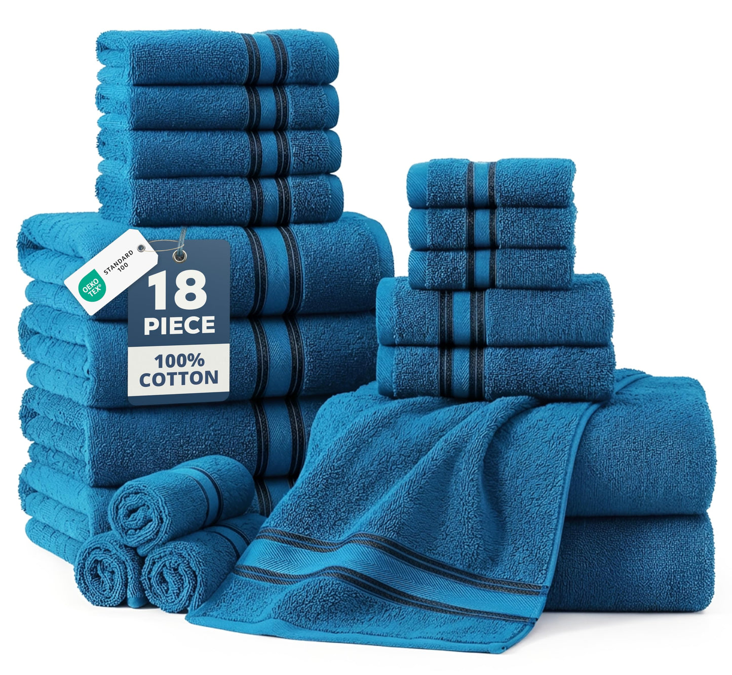 Zero Twist Cotton Bath Towel Set Quick Dry Ultra Absorbent Soft Towels