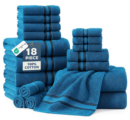 Zero Twist Cotton Bath Towel Set Quick Dry Ultra Absorbent Soft Towels