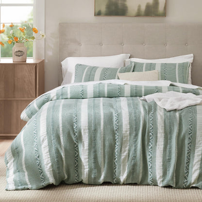 Cotton Waffle Weave Duvet Cover Set 100% Breathable All Season Bedding