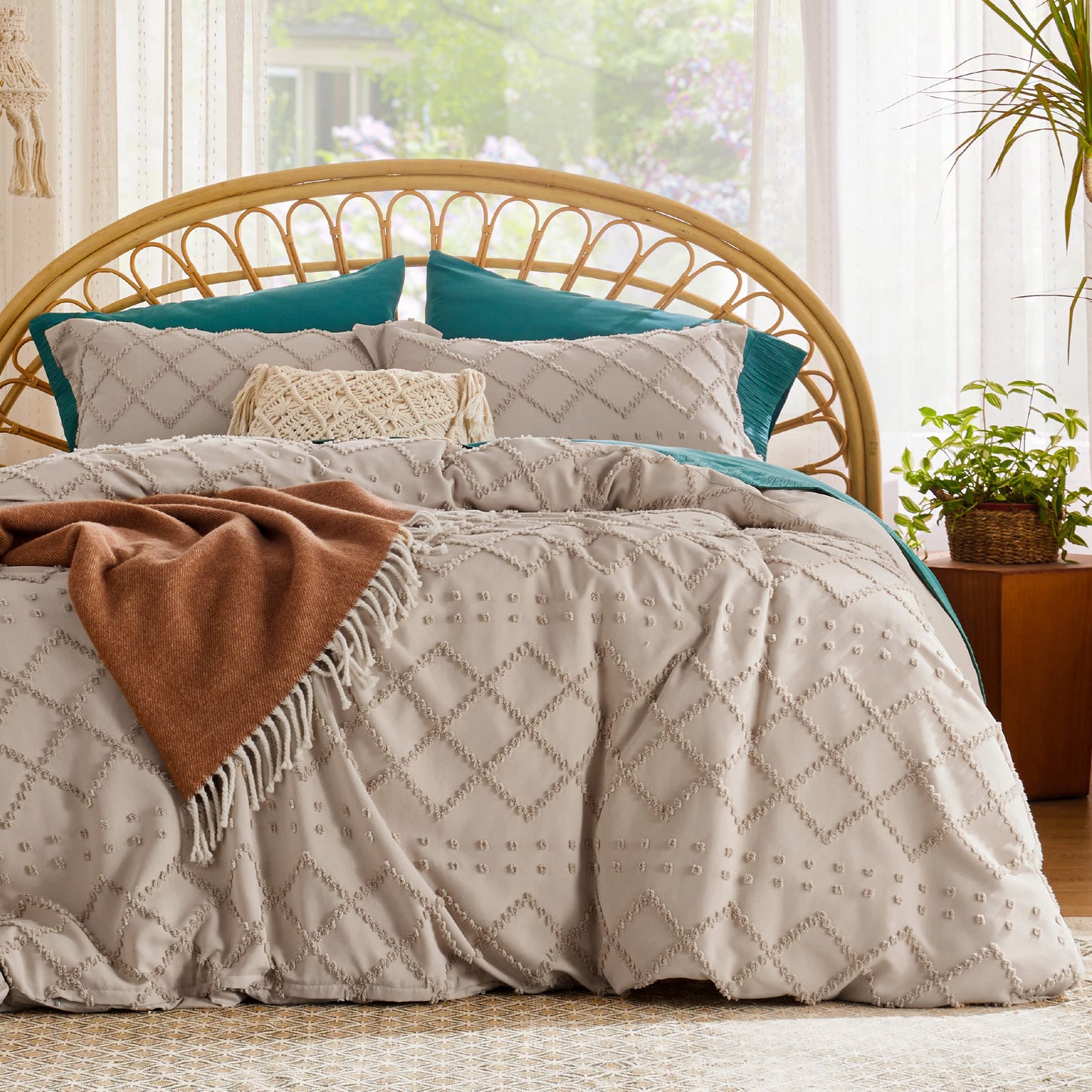 Boho Duvet Cover Soft Breathable All Season Bedding Machine Washable
