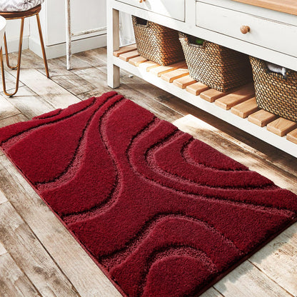 Plush Microfiber Bath Rug Non Slip Absorbent Bathroom Floor Mat Machine Washable