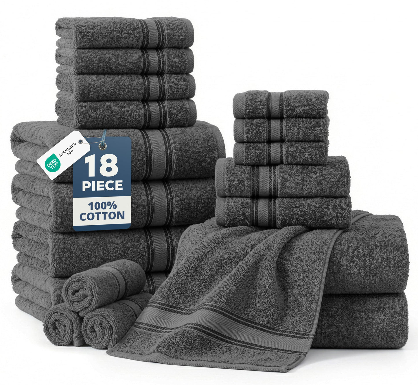 Zero Twist Cotton Bath Towel Set Quick Dry Ultra Absorbent Soft Towels