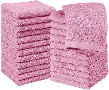 Cotton Washcloth Set Ring Spun Soft Absorbent Face Cloths Premium Towels