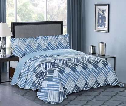 Patchwork Quilt Set Reversible Lightweight All Season Coverlet Bedding