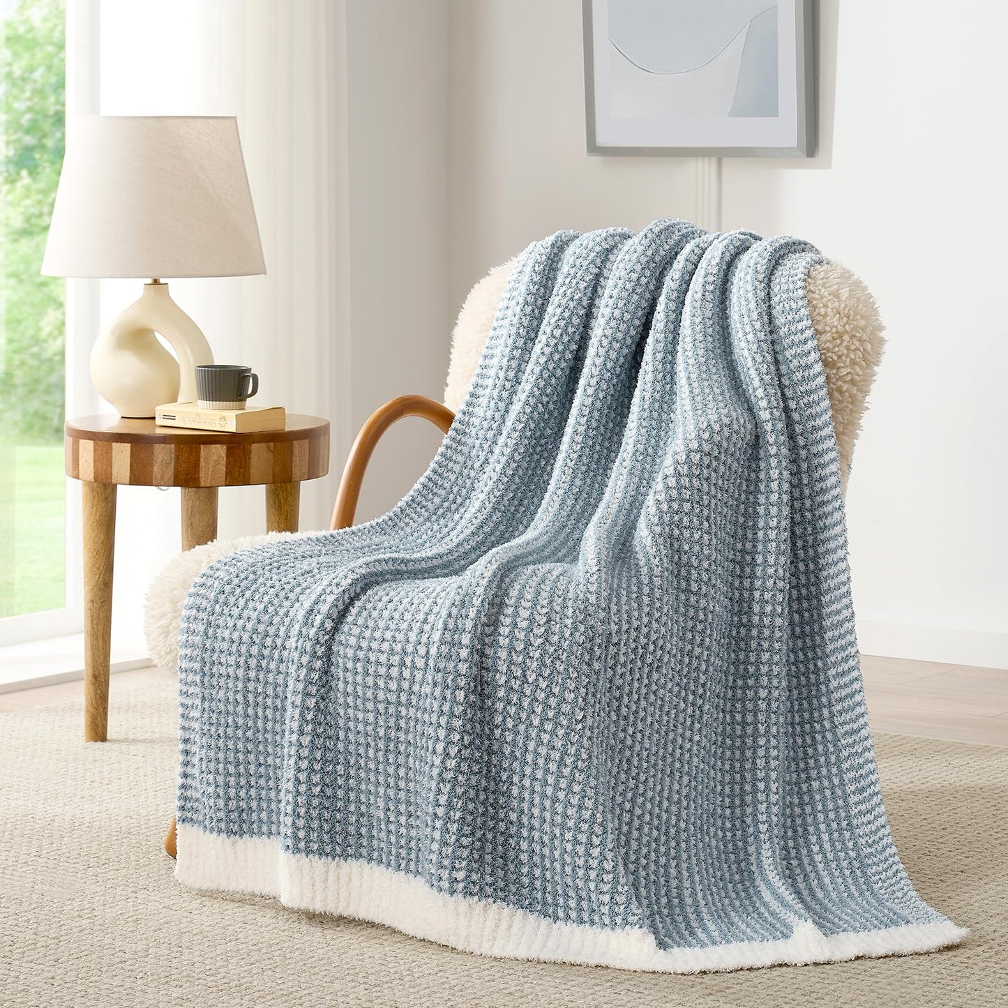 Waffle Throw Blanket Ultra Soft Lightweight Couch Bed Sofa Blanket