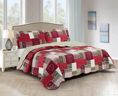 Patchwork Quilt Set Reversible Lightweight All Season Coverlet Bedding