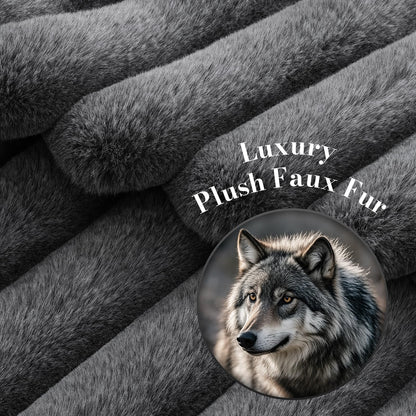 Amélie Home Jacquard Stripe Faux Fur Throw Blanket
