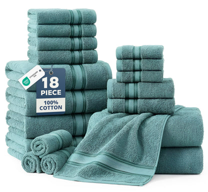 Zero Twist Cotton Bath Towel Set Quick Dry Ultra Absorbent Soft Towels