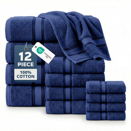 Zero Twist Cotton Bath Towel Set Quick Dry Ultra Absorbent Soft Towels