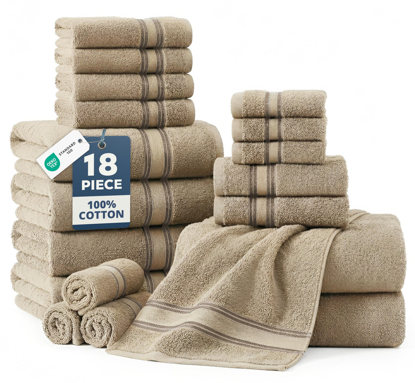Zero Twist Cotton Bath Towel Set Quick Dry Ultra Absorbent Soft Towels