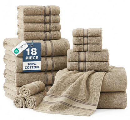 Zero Twist Cotton Bath Towel Set Quick Dry Ultra Absorbent Soft Towels