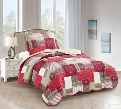 Patchwork Quilt Set Reversible Lightweight All Season Coverlet Bedding