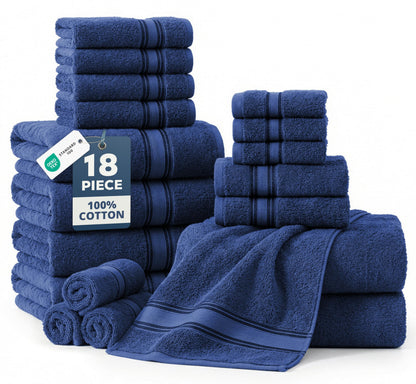 Zero Twist Cotton Bath Towel Set Quick Dry Ultra Absorbent Soft Towels