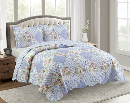 Patchwork Quilt Set Reversible Lightweight All Season Coverlet Bedding
