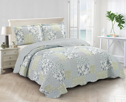 Patchwork Quilt Set Reversible Lightweight All Season Coverlet Bedding