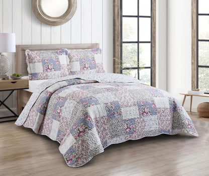 Patchwork Quilt Set Reversible Lightweight All Season Coverlet Bedding