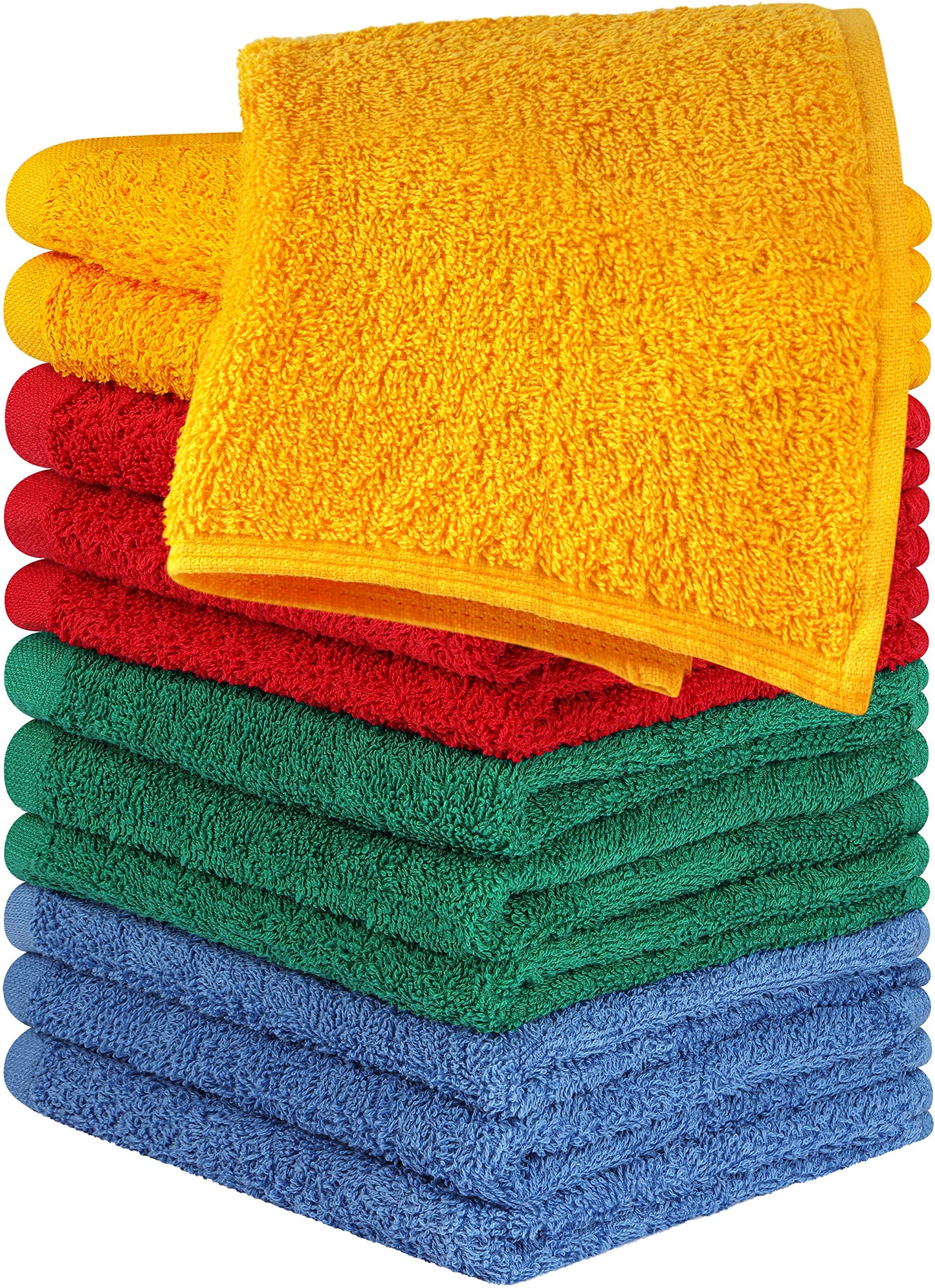 Cotton Washcloth Set Ring Spun Soft Absorbent Face Cloths Premium Towels