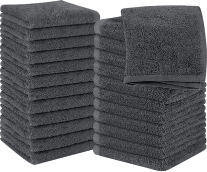 Cotton Washcloth Set Ring Spun Soft Absorbent Face Cloths Premium Towels